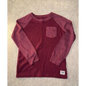 Oshkosh B’gosh Long Sleeve Shirt Burgundy Size 8 Pocket